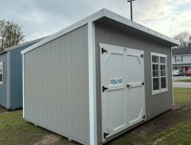 10 x 16 Light Gray Cottage Shed with 5 drop Electrical Kit, Not FL Approved